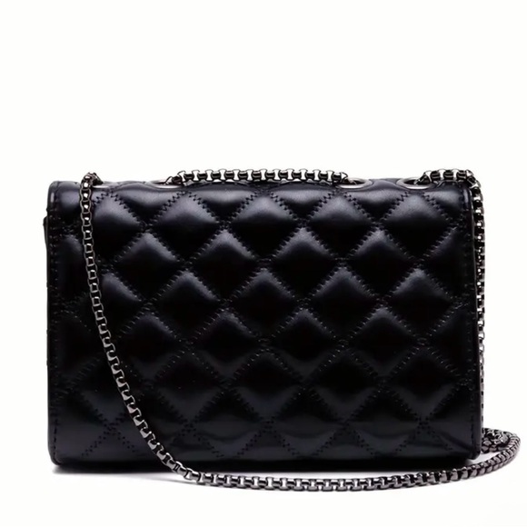 Elegant Unbranded Black Quilted Crossbody Chain Bag- NIP - Picture 7 of 12